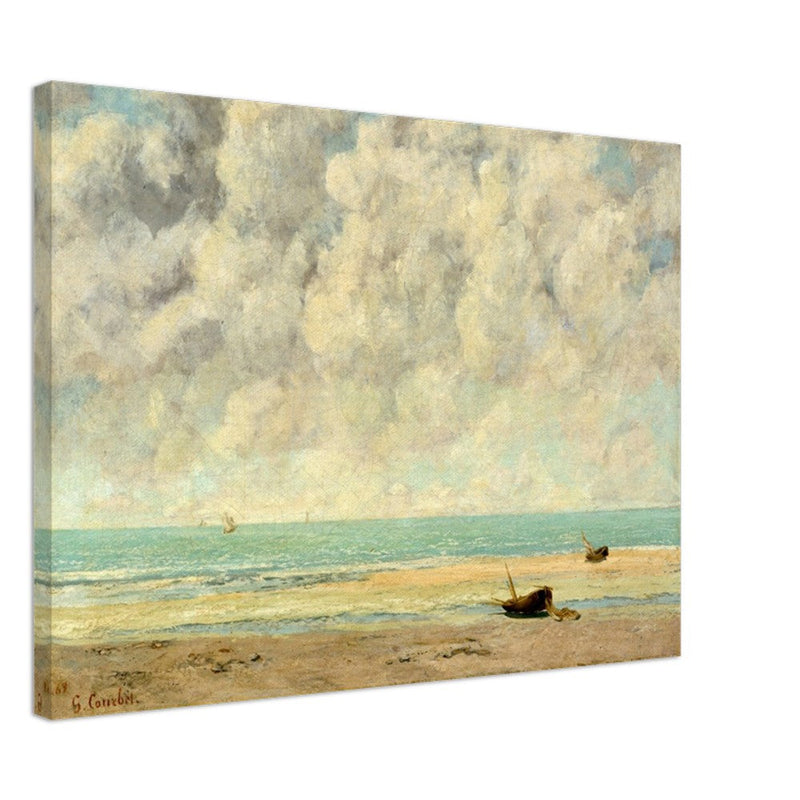 The calm sea by Gustave Courbet 1869.  antique painting.