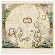 Ancient sea chart of the North Pole illustrated map by Jodocus Hondius XVII Century.