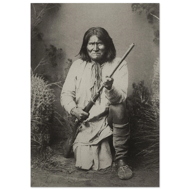 Geronimo Apache leader.  Portrait of native american indian.