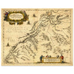 Ancient map of Norway published in the XVII Century by Jan Jansson