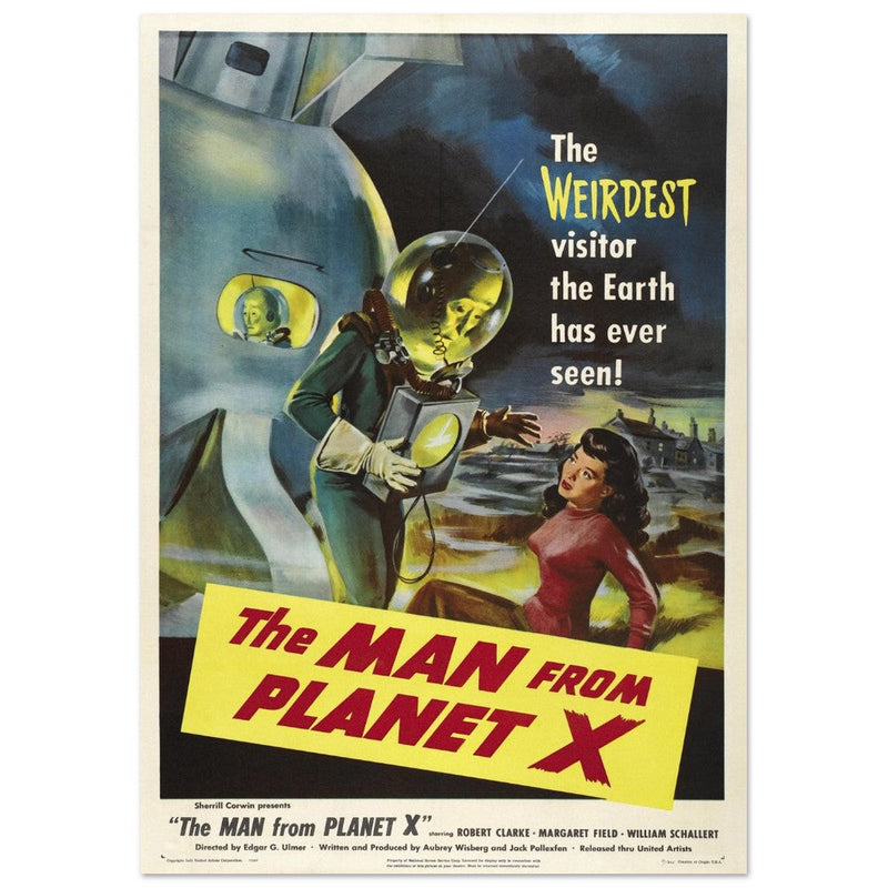 The Man from Planet X movie poster. Vintage film .