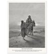 Gustave Dore The Bible engraving print . The flight into Egypt illustration .