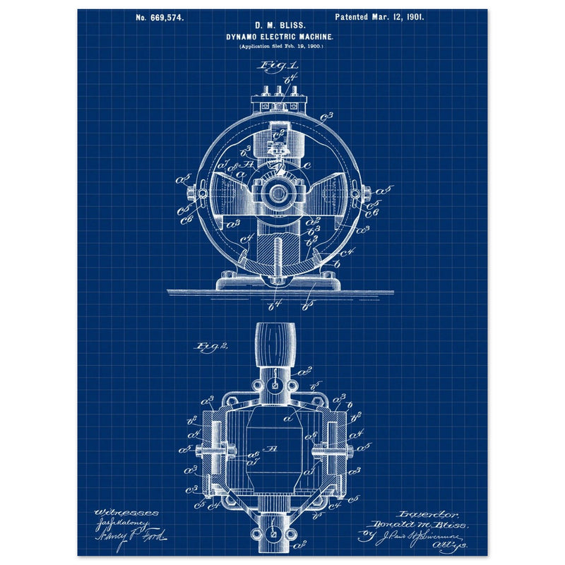 Dynamo electric machine patent by D M Bliss.