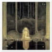 John Bauer vintage illustration print . From the fairy tale Leap the Elk and the Little Princess Cottongrass