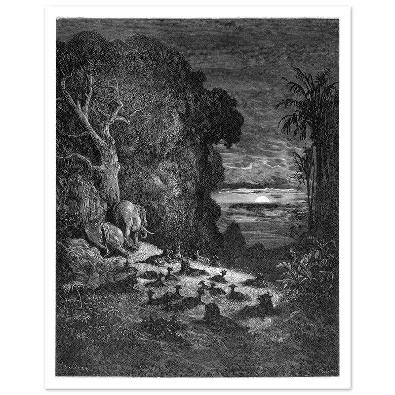 Gustave Dore Paradise Lost engraving . The completion of Creation.