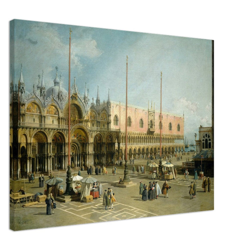 The Square of Saint Mark's Venice Italy Antique painting by Canaletto.