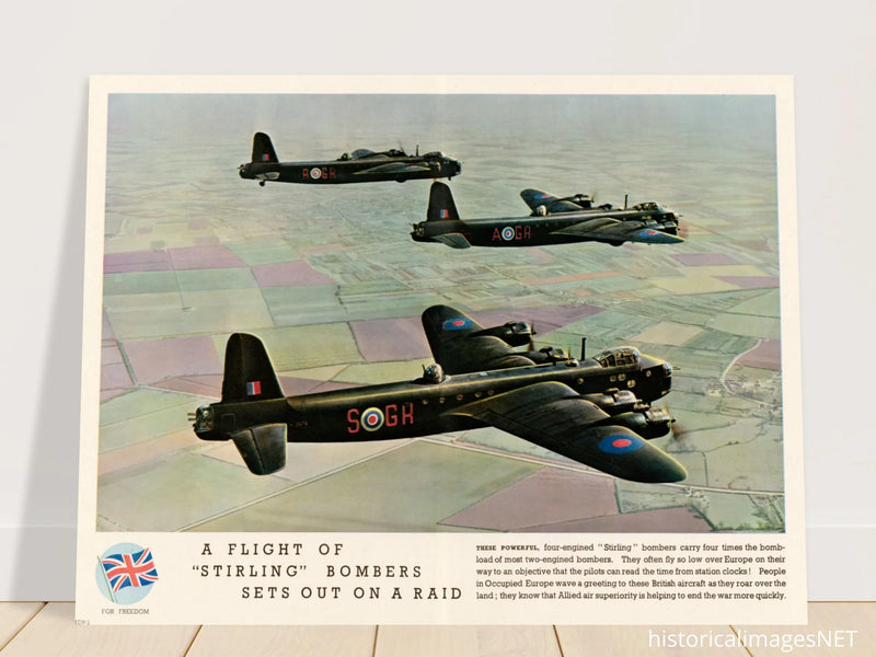 A Flight of "Stirling" Bombers out on a Raid
