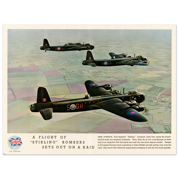 A Flight of "Stirling" Bombers out on a Raid