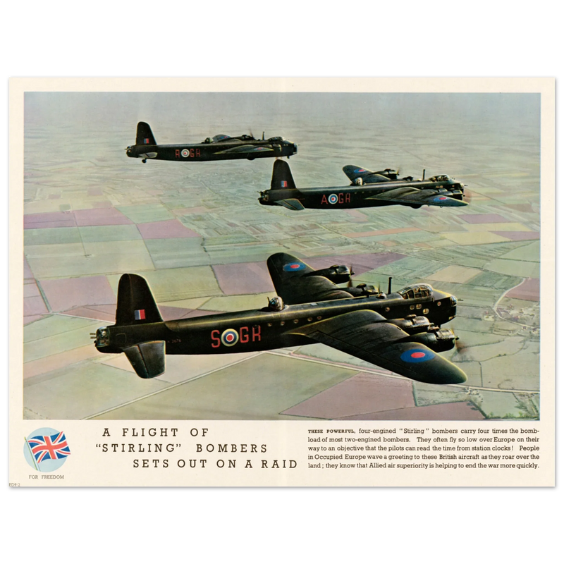 A Flight of "Stirling" Bombers out on a Raid