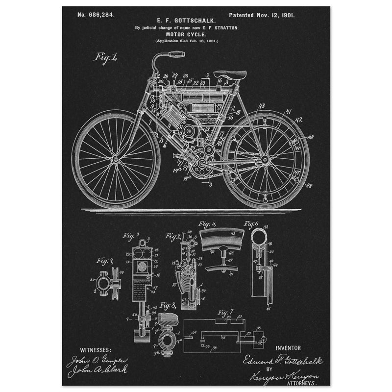 Motorcycle old patent 686284 by Gottschalk