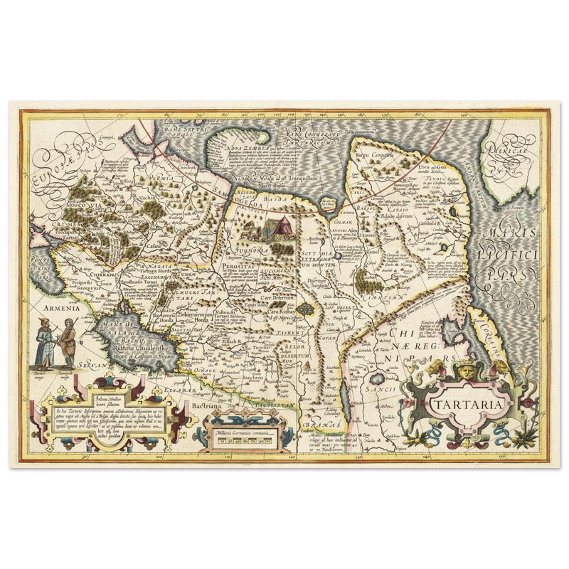Ancient map of Russia by Jodocus Hondius  1633.