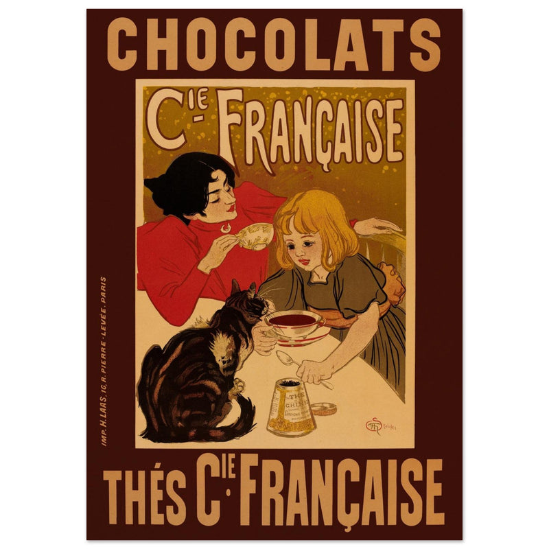 Chocolate advertising poster by Steinlen.  Chocolats / Thés Cie Française.