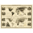 Old map of Gnawing animals distribution 1871 by Alexander Keith Johnston