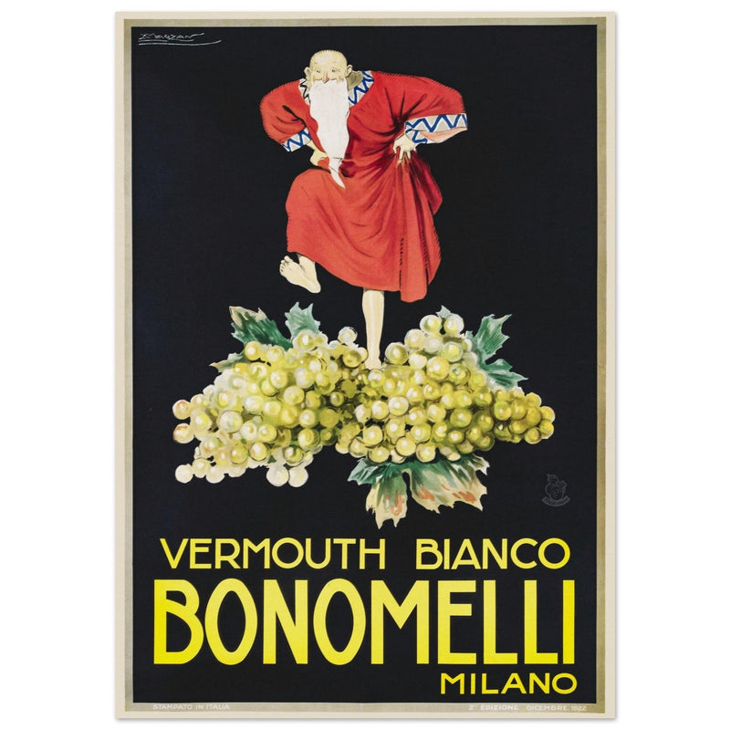 White Vermouth aperitif drink Bonomelli vintage advertising. Fine art  poster by Luciano Achille Mauzan 1932