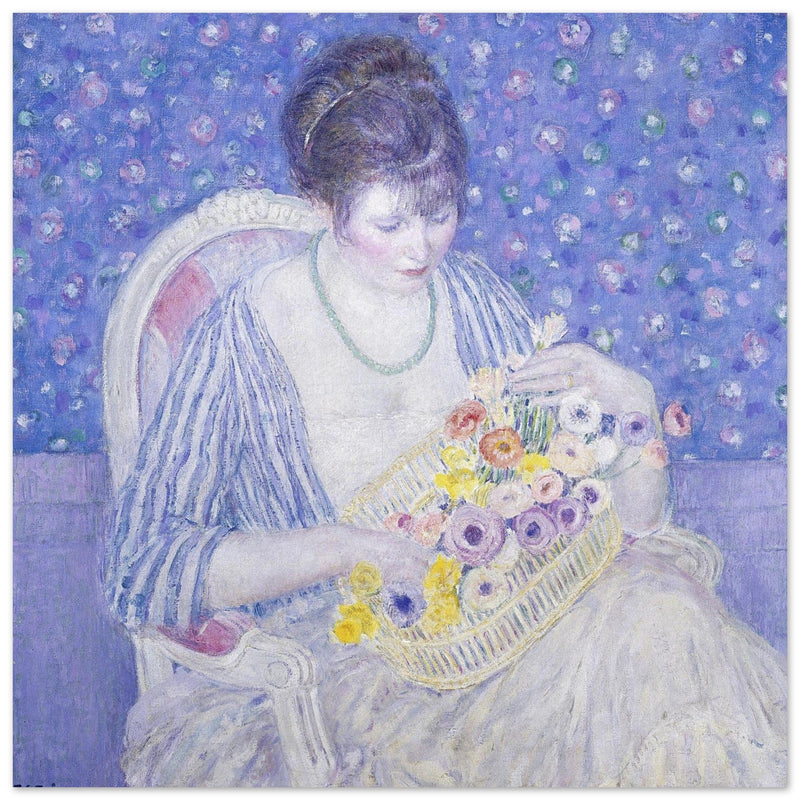 The Basket of Flowers antique painting by Frederick Carl Frieseke reproduction