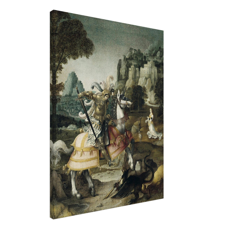 Saint George and the Dragon painting by Antwerp School, XVI Century