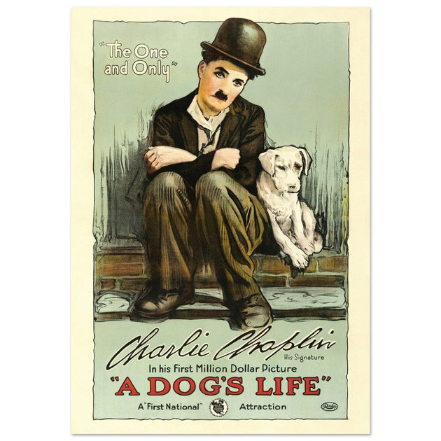 A Dog's life Charlie Chaplin movie poster.