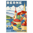 Berne Switzerland vintage travel poster . Swiss tourism print