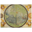 Vintage nautical world map poster reproduction by Lopo Homem 1519