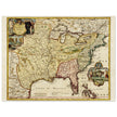 Ancient map of the United Stated Louisiana french region in 1687 by Johan Baptist Homann