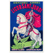 Saint George killing the dragon vintage liquor poster Enric Llado .