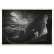 John Martin Paradise Lost vintage mezzoting engraving . Adam and Eve Driven Out of Paradise.