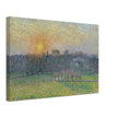 View of Bazincourt Sunset by Camille Pissarro