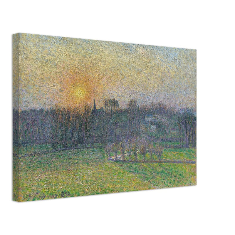 View of Bazincourt Sunset by Camille Pissarro