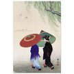 Two women in the rain by Ohara Koson