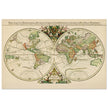 Ancient world map poster reproduction