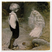John Bauer vintage illustration print . From the fairy tale The Seven Wishes.
