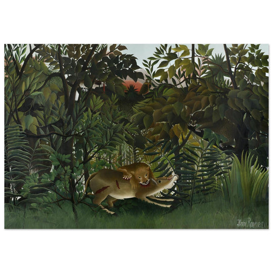 Henri Rousseau The Hungry Lion Attacking An Antelope