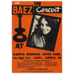 Joan Baez in concert vintage poster . Santa Monica Civic Auditorium in california 1962