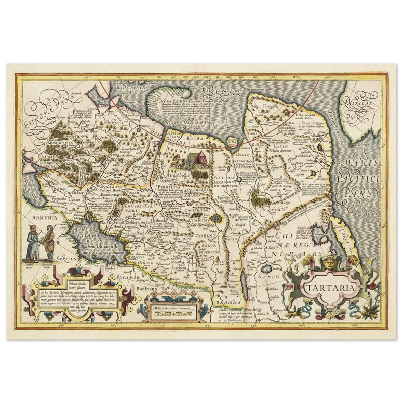 Ancient map of Russia by Jodocus Hondius  1633.