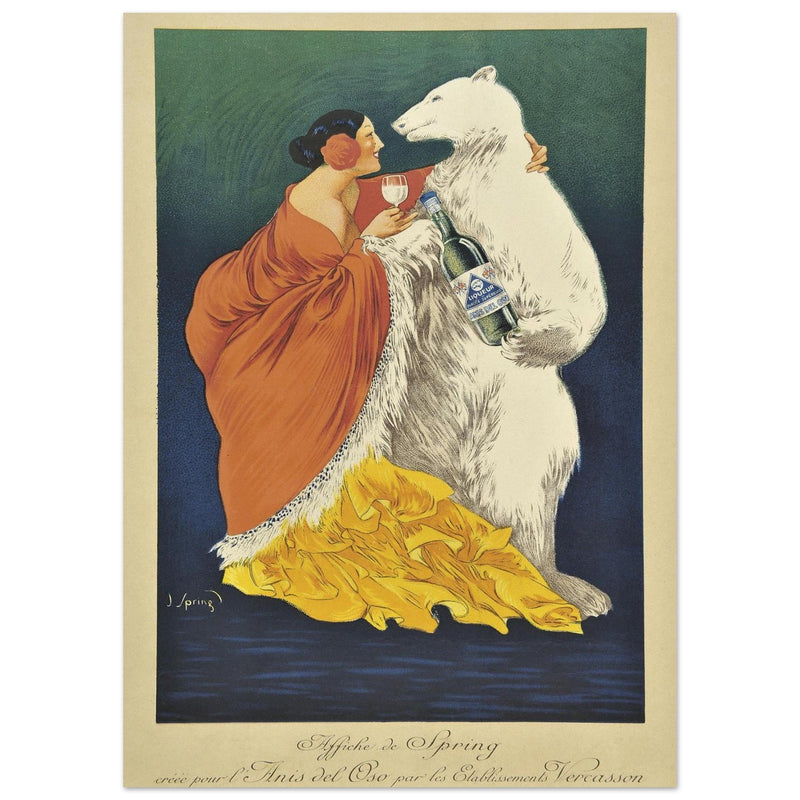 Anis del Oso liqueur vintage art nouveau advertising.