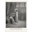 Gustave Dore The Bible engraving print . Jesus raising up the daughter of Jairus miracle .