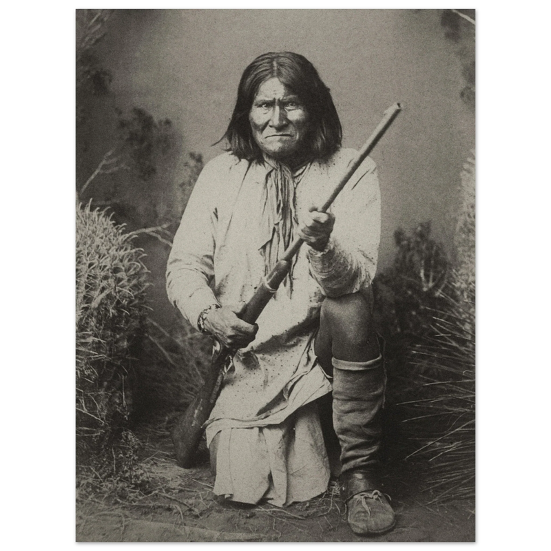Geronimo Apache leader.  Portrait of native american indian.