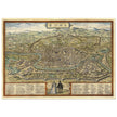 Ancient map of Rome with engravings by Georg Braun and Frans Hogenberg.