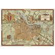 Vintage map of Amsterdam The Netherlands.