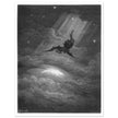 Gustave Dore Paradise Lost engraving . Satan descent to Earth.