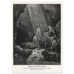 Gustave Dore The Bible engraving print . Daniel in the den of lions illustration .