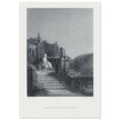 Gustave Dore illustration of King Arthur legend . Terrace scene with Guinevere. From the book Idylls of the King by Alfred Tennyson.
