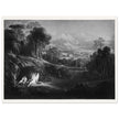 John Martin Paradise Lost vintage mezzoting engraving . Raphael Conversing with Adam and Eve .