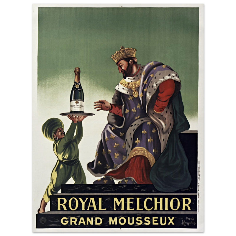 Royal Melchor Grand Mousseux champagne vintage poster advertising by Leonetto Cappiello.