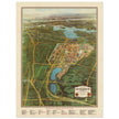 Vintage Map of the New York World's Fair in 1939 and Approaches Aerial view.