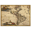 Ancient old illustrated map of America by Jacobum Meursium XVII Century