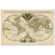 Ancient world map poster reproduction
