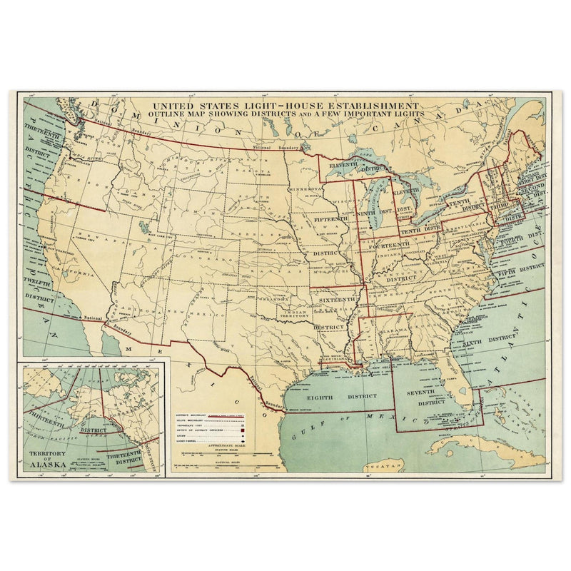Map of the lighthouses in the United States of America by Andrew B. Graham