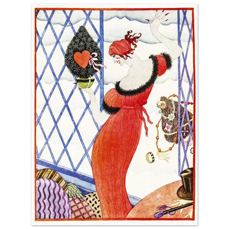 Hellen Dryden vintage illustration for a fashion magazine cover.