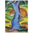 Kinderbild Katze hinter einem Baum  Cat behind a tree by Franz Marc